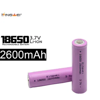 

KingWei 1 Piece Real Capacity 2600mah 18650 3.7v Rechargeable Li-ion Battery Lithium Batteries for Flashlight