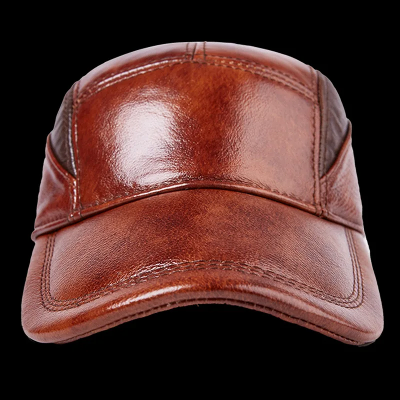 Amazon Men's Leather Baseball Caps Metallic Adjustable 100