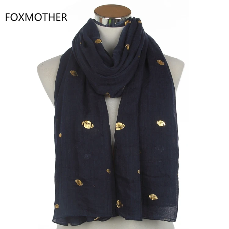 FOXMOTHER европейский дизайн черный фиолетовый красный блеск металлическая Золотая фольга регби шарфы шаль платок пашмины для женщин Подарки