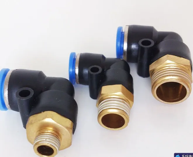 

90 deg 1/4 thread Pneumatic fittings PL6-02 fitting 6MM tube quick connector