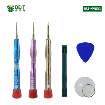 

6 in 1 Precision Screwdriver Kit 0.8 Pentalobe T6 T8 Trox Suction Cup Spudger for Mobile Phone Repair Tools Set BST-9900C