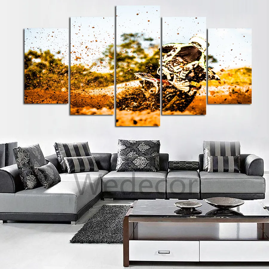 5 шт. HD руль Fatbar для Модные Мотоцикл холст картины печати плакатов wall art домашний