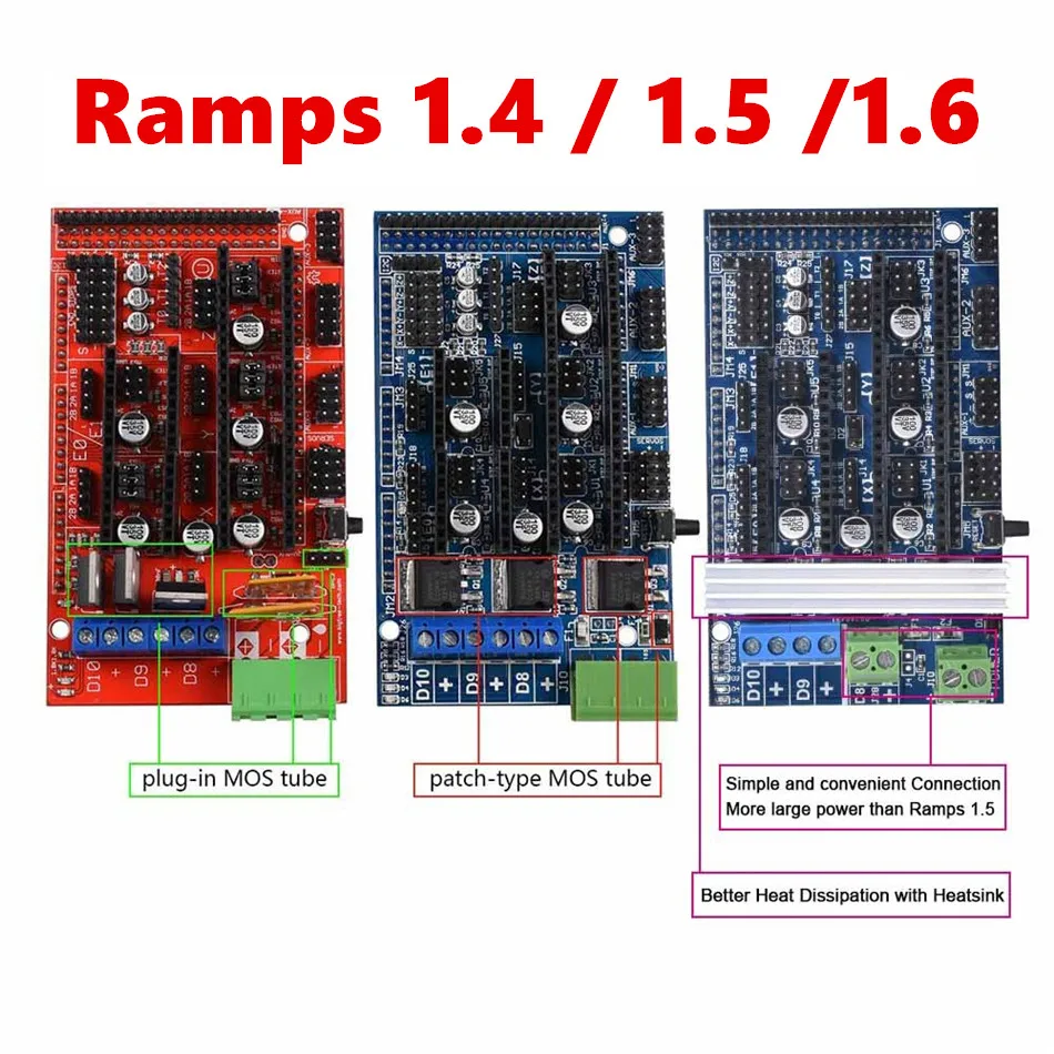 Ramps 1,6 панель управления расширения с радиатором модернизированная Ramps 1,4 1,5 для 3D-принтера