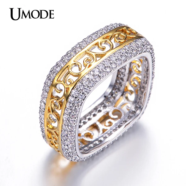 aliexpresscom buy umode two tone gold color square filigree wedding band ring with micro cubic zirconia paved fashion jewelry for women ur0197 from - Filigree Wedding Rings aliexpresscom buy umode two tone gold color square filigree wedding band ring with micro cubic zirconia paved fashion jewelry for women ur0197 from - Filigree Wedding Rings