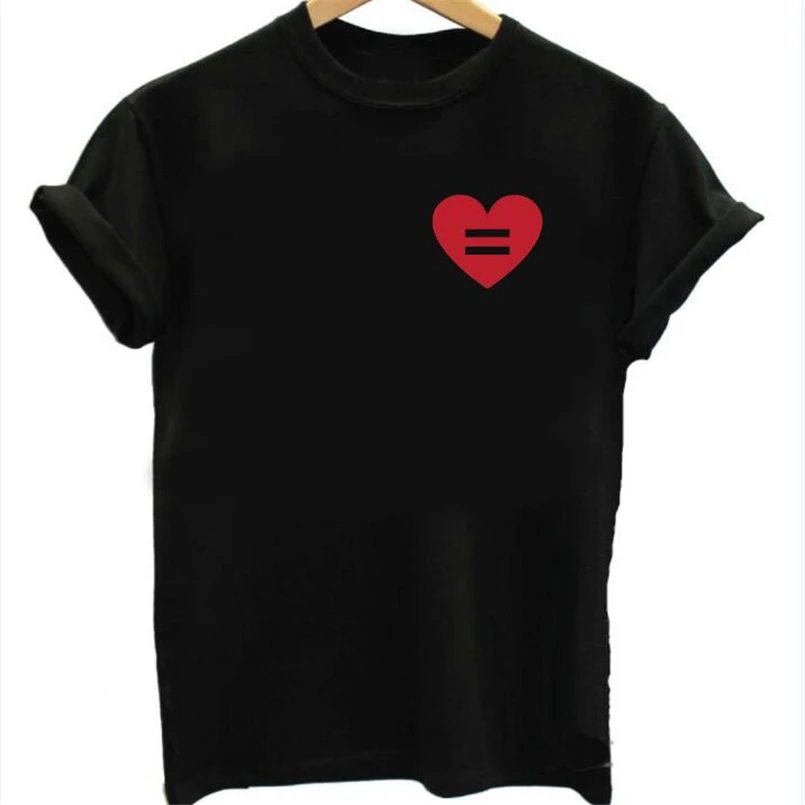 

Equality Shirt Womans Human Rights Equal Tees Love Heart Tshirt Print LGBT T Shirt Women Plus Size Casual T-Shirt Cotton T-F7203