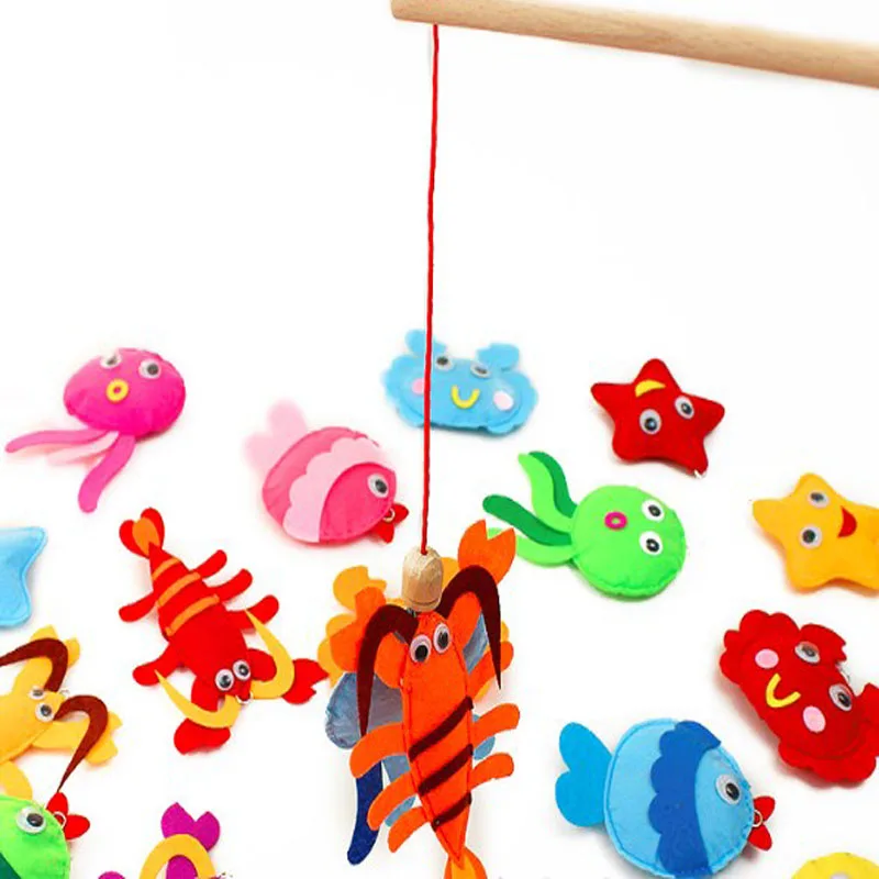 

5 Designs Selection Adorable Animals Fishing Kids Early Learning Felt Fabric Children handmade Non-woven Decoration DIY Felt