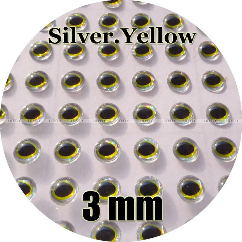 5mm 3D Silver.Gold Wholesale 700 Soft Molded 3D Holographic Fish Eyes
