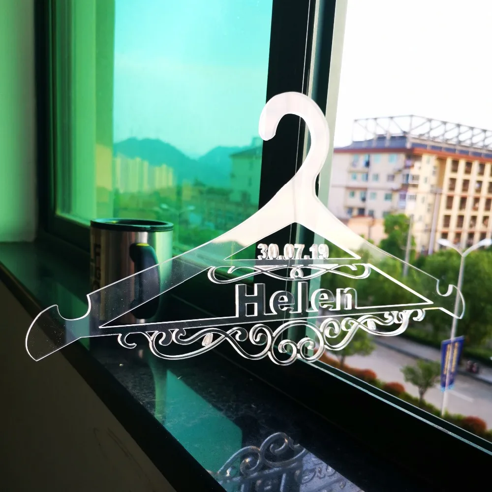 Personalized name and date Wedding Hanger,Bridesmaid Gifts,Name and date of the Hook,Hanger Custom Bridal Hanger Gift (1)