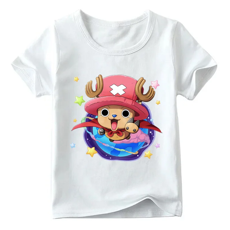 

2019 Children Anime One Piece Tony Chopper Print Funny Tshirt Boys and Girls Summer White Tops Kids Cartoon T-shirt,HKP2294