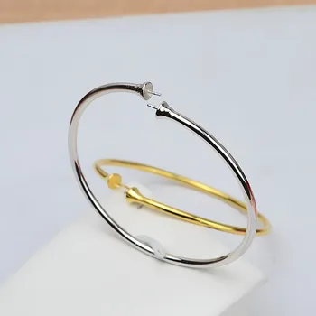 

QIAOBEIGE New Diy handwork s925 pure solid silver stretch bracelet women's bracelet ring bracelet 7-12mm pearl accessories