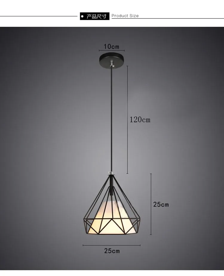 birdcage chandeliers Scandinavian modern minimalist art pyramid iron chandelier creative restaurant lights (14)