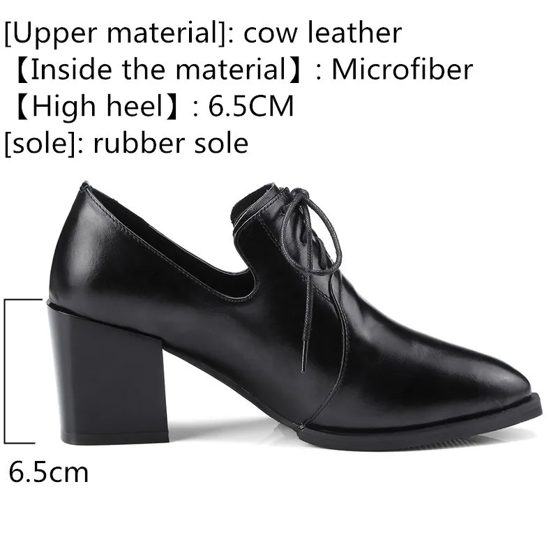 2018 Pointu Automne Bout Dames Carré En Cuir De Mode Pompes Véritable Printemps Talons Chaussures Haute Chaude Femmes Ryvba Femme Noir Élégant dqwEg4Od