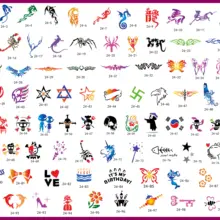 unit24 100 Дизайн Мультфильм Золотой Феникс временные трафареты для тату-машины Книга для аэрографа краски спрей компрессор комплект