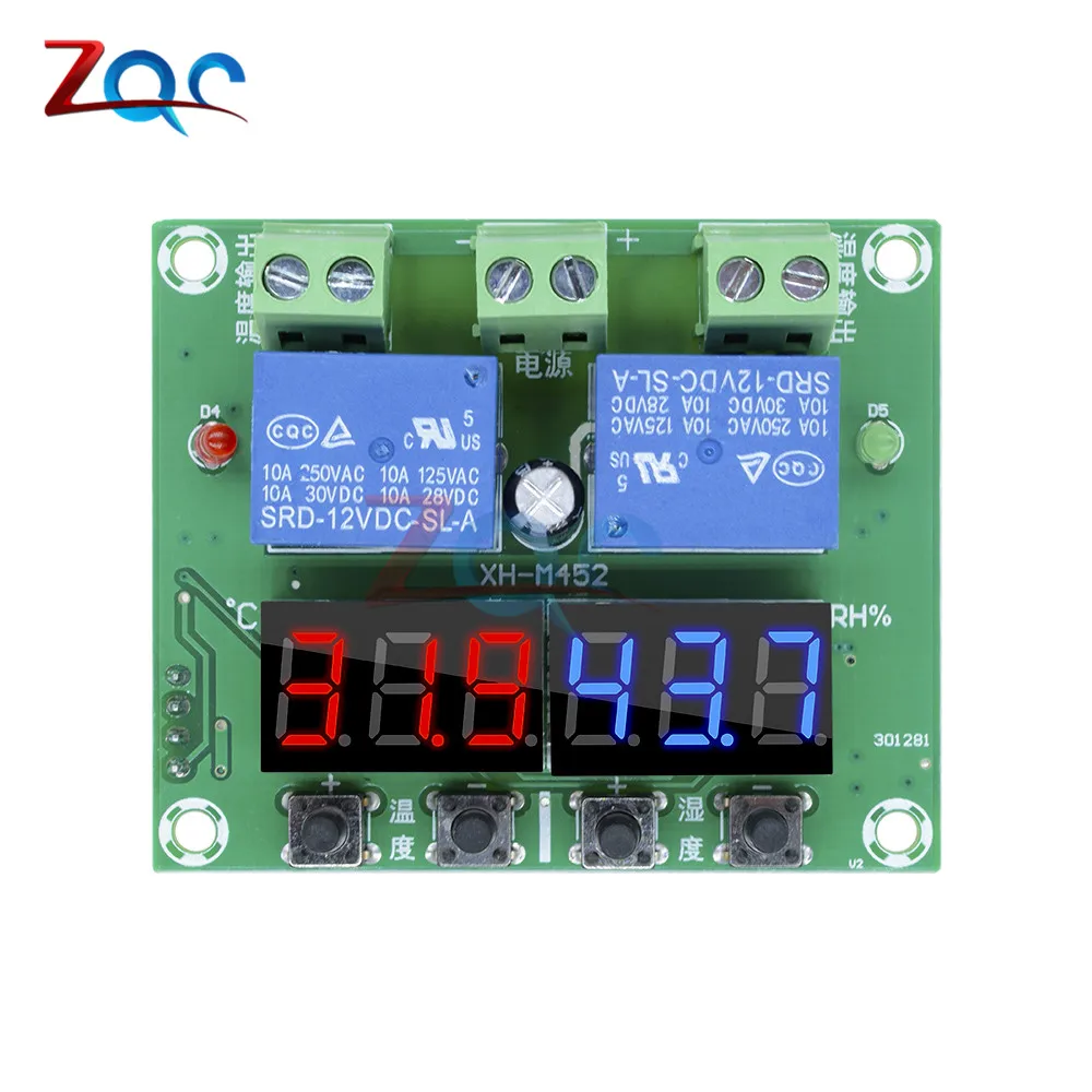 DC 12 В AC 110 В 220 В LED/LCD цифровой регулятор температуры и влажности Измеритель термостат гигрометр термометр гигрометр Отопление