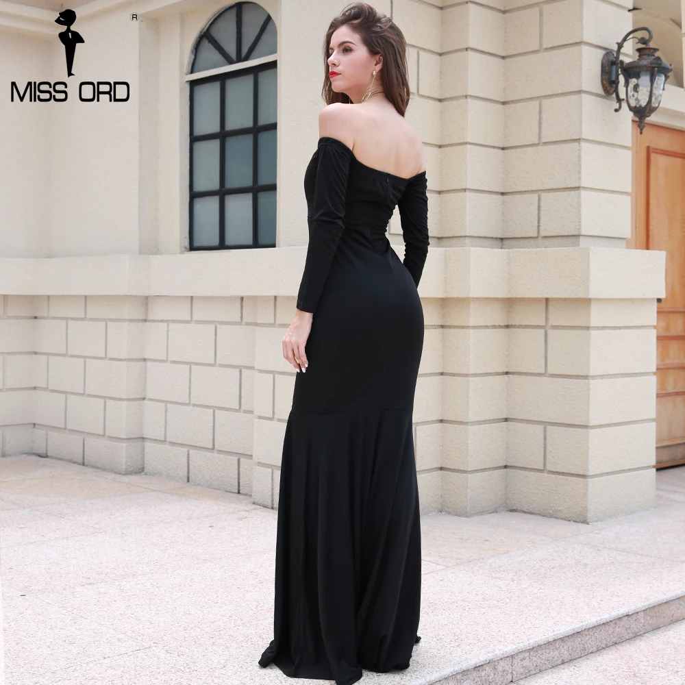 Missord сексуальный бюстгальтер с длинными рукавами макси платье FT4680-1