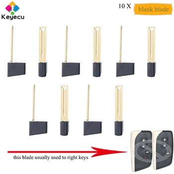 

KEYECU 10PCS Smart Prox Remote Key Emergency Insert Blank Blade - FOB for Lexus LS460 LS600h 2013 2014 2015 2016 2017, HYQ14ACX