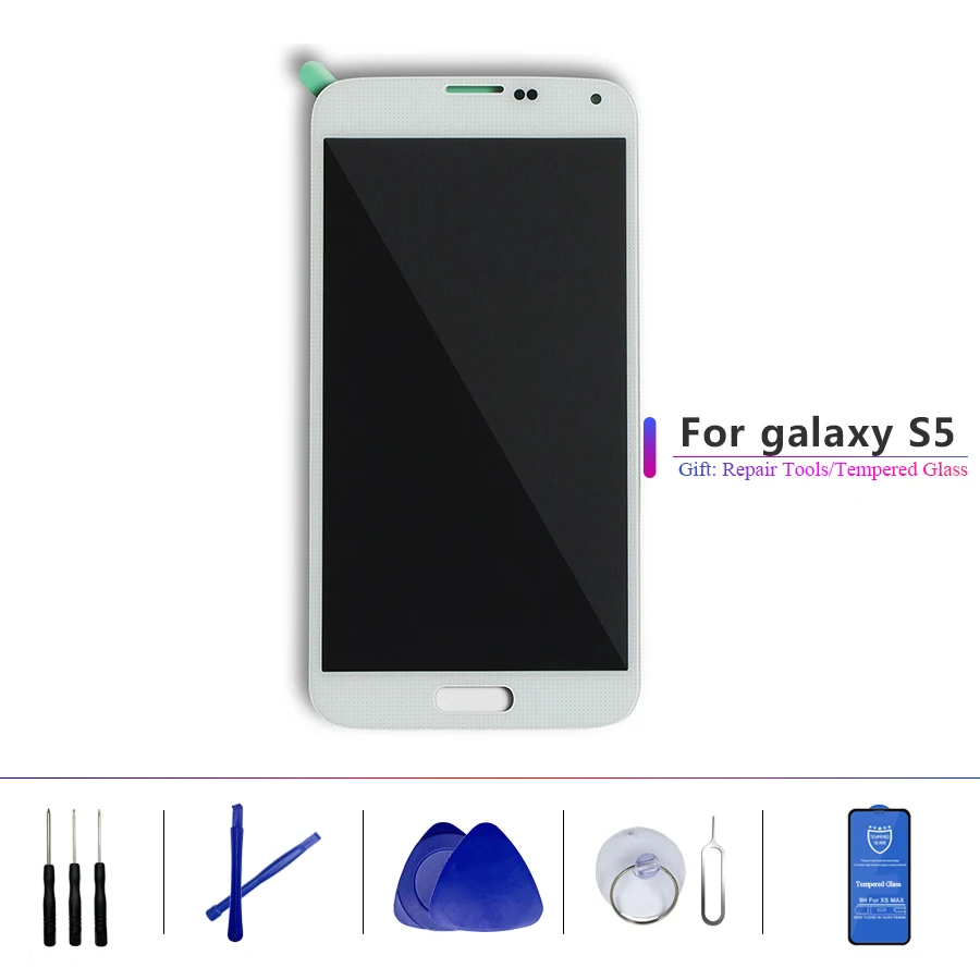 5 1 ''оригинальный SUPER AMOLED ЖК дисплей с рамкой для SAMSUNG Galaxy S5 сенсорным экраном