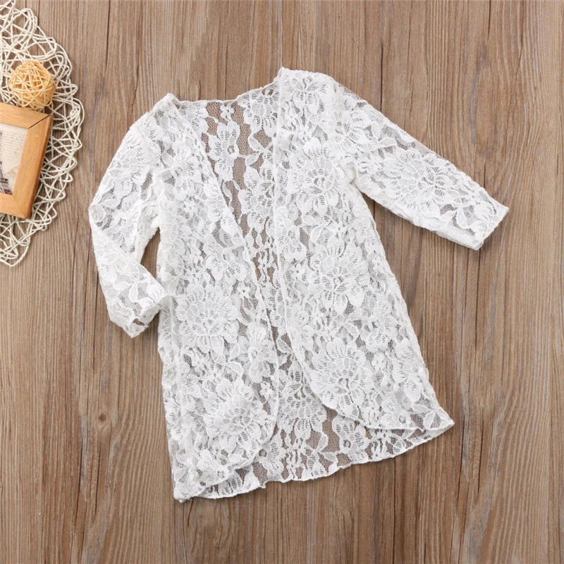 long sleeve beach dress Meihuida Girls Beach Dress Toddler Kids Baby Girls Floral Lace Sunscreen Beach Dress Bikini Cover Up Swimming Clothes Outerwear Beach Robe Cover Up