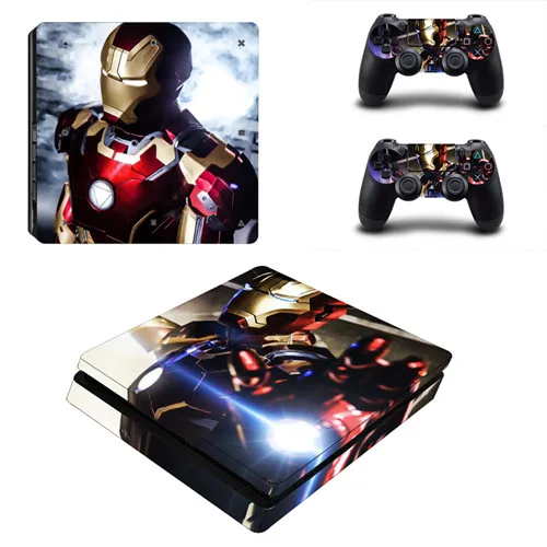 YSP4S-0982 Мстители Капитан Америка PS4 тонкая кожа Наклейка для playstation 4 консоли и 2 контроллеров PS4 Slim Skins Наклейка виниловая - Цвет: YSP4S-0982