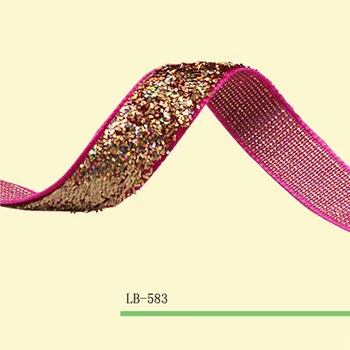 

1" Glitter Velvet Ribbon Lt. Gold Metallic Ribbon Headband Ribbon