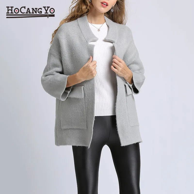 ^Cheap 2019 Autumn Women Knitted Cardigans Sweaters Free Size Casual Open Stitch Thick Warm Long Sweater Women Cardigans Sweaters Coat