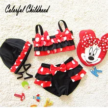 Бикини с рисунком мышки; детская пляжная одежда; летняя одежда для купания для малышей; детский купальный костюм для детей 2-6 лет