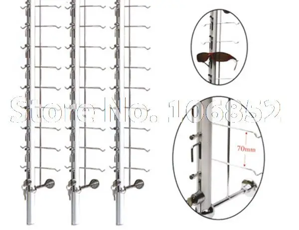 ST014L hold для 14 шт. алюминиевые солнцезащитные очки стенд для очков стержень стойки с замком