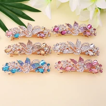 Модные стразы, заколка для волос с цветами, заколка для волос, свадебная шпилька для женщин и девушек