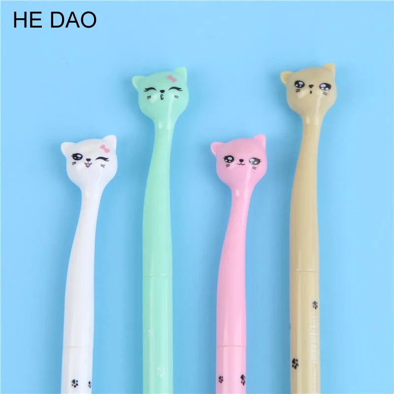 

4 X 0.5mm Cute Candy Color Bow Cat Gel Ink Pen Maker Pen School Office Supply Escolar Papelaria