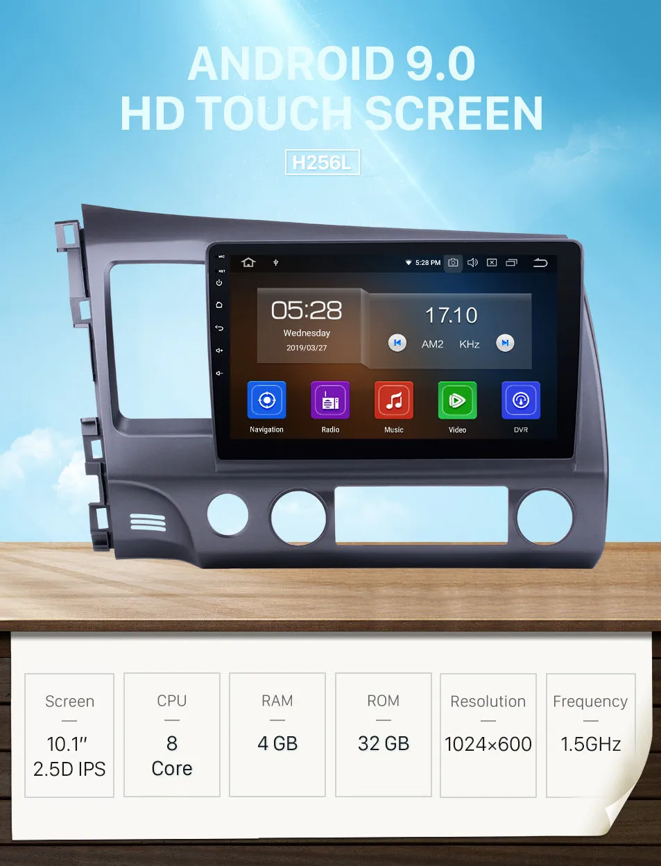 Best Seicane 1Din Android 9.0 10.1 inch Car Radio GPS Navigation Multimedia Player Head Unit For 2006-2011 Honda Civic LHD 0