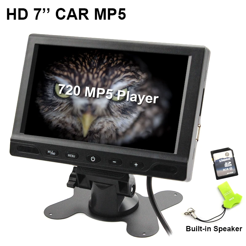 

High Resolution 7 inch 800*480 TFT LCD Car Monitor MP4 MP5 Video Player FM Transmitter SD Card USB Flash Interface