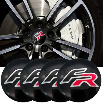 

4pcs FR Formula Racing Car logo 56mm Wheel center Hub Cap Car Emblem sticker for BMW SEAT Ibiza Leon Altea ABARTH Car Styling