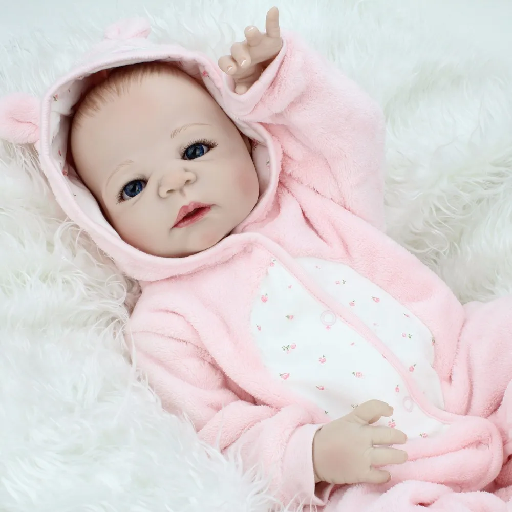 Новорожденный Полный Силиконовые Тела кукла реборн 22 Дюймов Винил Реалистичная Коллекционная Кукла игрушки Симулятор Куклы Для Девочек