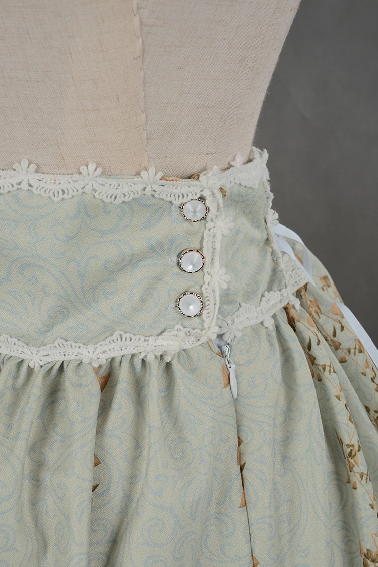 Soufflesong индивидуальная юбка с завышенной талией Mucha Милая юбка Лолиты с принтом для девочек