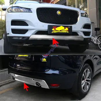 

forJaguar F-Pace X761 2016-2018 1 set Front+Rear Bumper Skid Protector Guard Plate