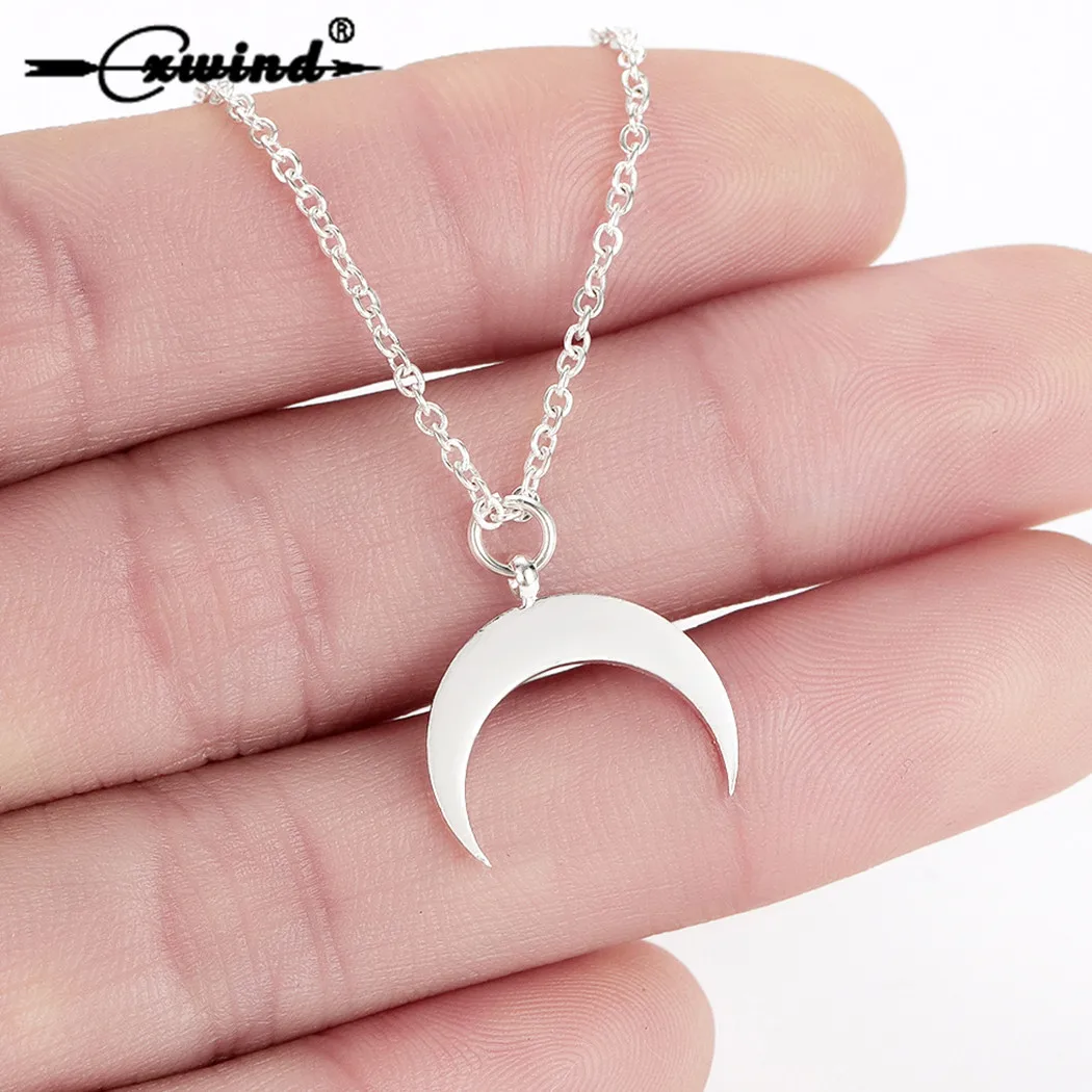 

Cxwind Fashion Crescent Moon Necklace Half Moon Pendant Necklace for Women Bijoux Maxi Statement Necklaces Collier Jewelry