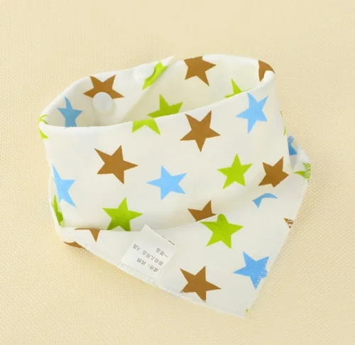 8 Patterns Newborn Baby Boy Girls kids Bibs Waterproof Saliva Handkerchief Towels Feeding Bandana - Цвет: star