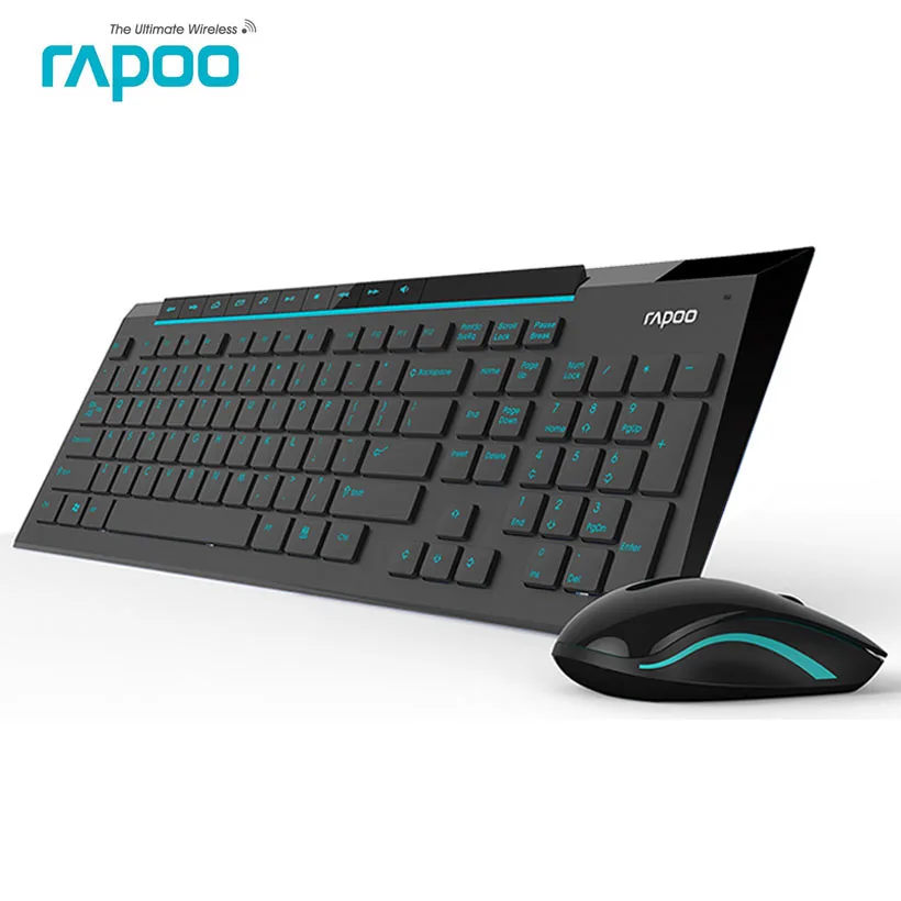 Rapoo 8200P Мультимедийная бесшумная беспроводная клавиатура и мышь Combo для настольных компьютеров для ноутбуков Windows Computer PC Game TV Top Box Rapoo 8200P Мультимедийная бесшумная беспроводная клавиатура и мышь Combo для настольных компьютеров для ноутбуков Windows Computer PC Game TV Top Box