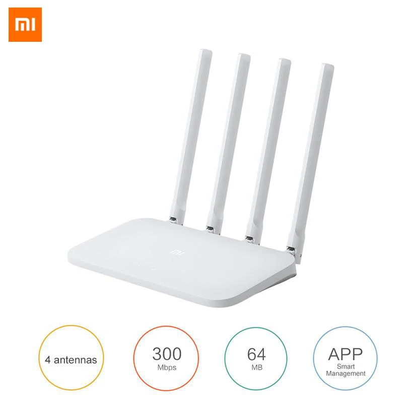 Оригинальный Xiaomi Router 4C Smart APP control 300 Мбит/с беспроводной wifi маршрутизатор 5dBi 2,4 ГГц 802.11a/b/g 4 антенны ретранслятор