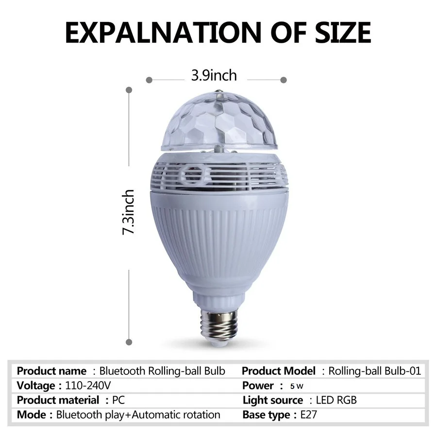 E27 беспроводной Bluetooth динамик лампы музыкальная игра лампы 5 Вт Портативный диско DJ вечерние светильник Bluetooth светодиодные лампы для сцены