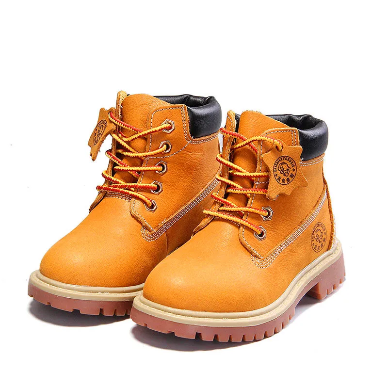 

2018 New Boys and Girls Sporting Boots with Genuine Leather and Round Toe and Cow Muscle , Brown Black Riding Shoes, size 21-37