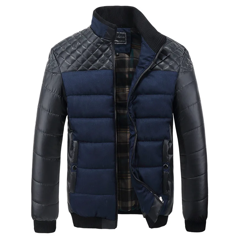 2016 New Men’s Winter Jacket Warm Thick Coats Patchwork Male Fashion Thermal Brand Clothing Casual Down Cotton Parkas ,4XL LA065