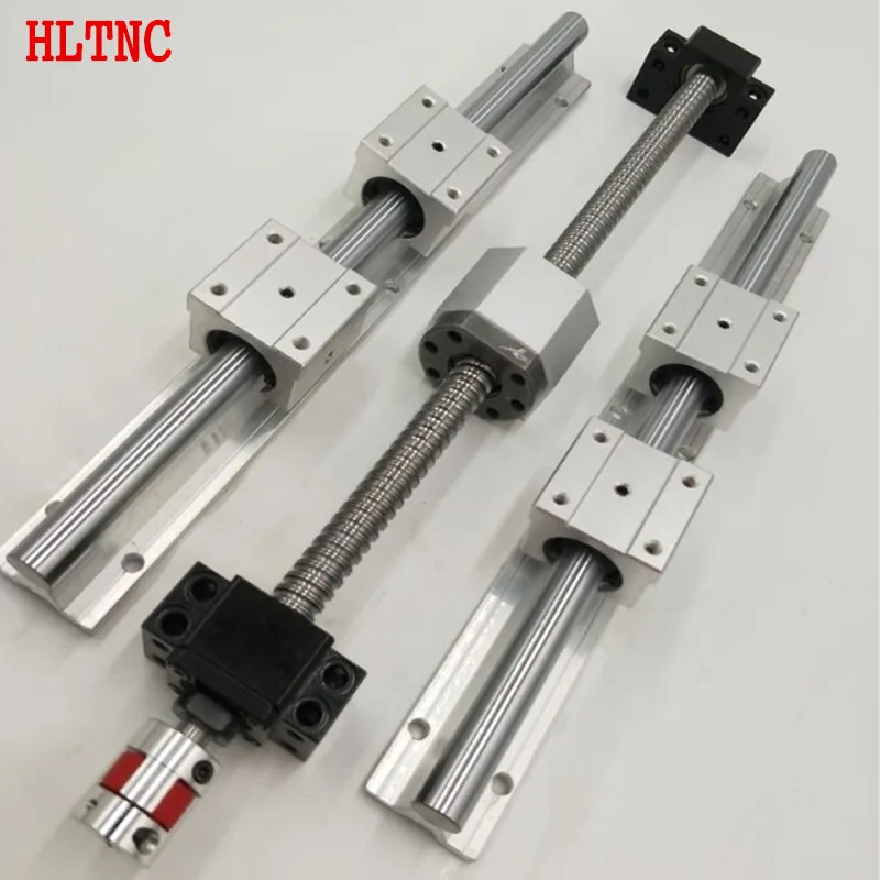 

cnc set SBR16 linear rails 1200/900/400+ball screws SFU1605- 1200/900/400mm+3BKBF12+3ballnut housing+3coupling 8-10