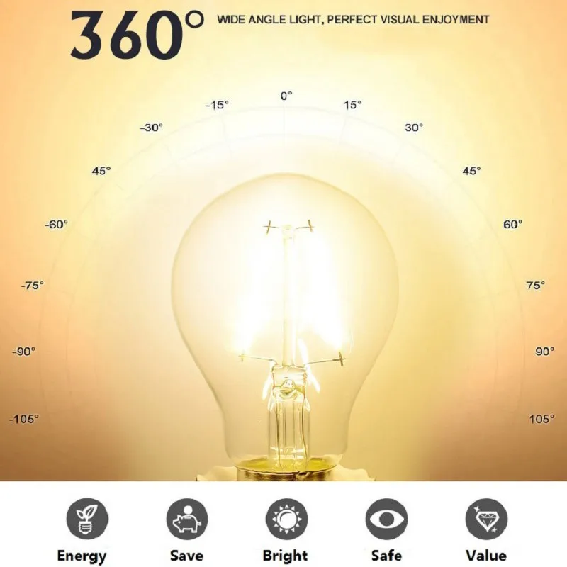 10 шт./лот светодиодный свечки E27 E14 2 Вт 4 Вт AC220V C35 C35L ясно Стекло Винтаж Edison светодиодный лампы