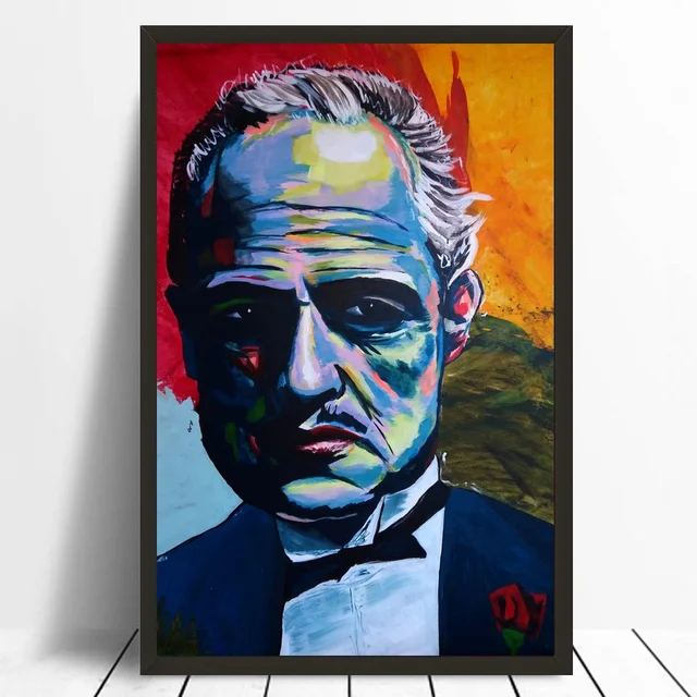 Marlon Brando The Godfather Poster Canvas Painting Print Poster Wall