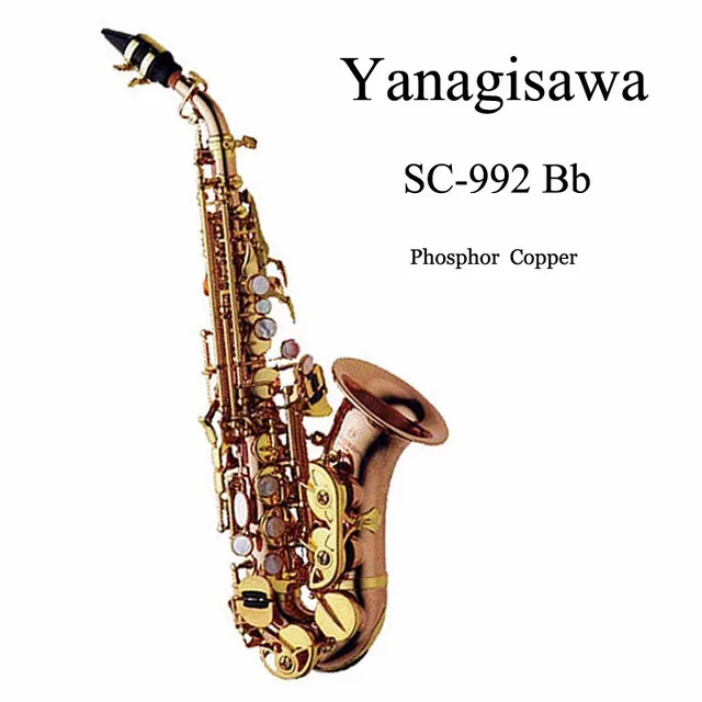 Best price at $357 Cheap Yanagisawa SC-992 Bb saxophone soprano Phosphor Copper professional sax mouthpiece gold lacquer brass instruments