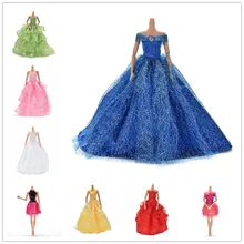 11.11 Sale Colorful Elegant Handmade Summer Bridal Gown Princess Dress Clothes Wedding Party Dress For Barbie Doll Acessories handmade pure white wedding gown with sequin copy pearl beads gorgeous dress limited edition clothes for barbie doll kurhn fr