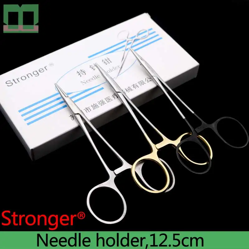 Needle holder stainless steel 12.5cm Stronger,Surgical instruments and tools Clip needles Medical needle holder