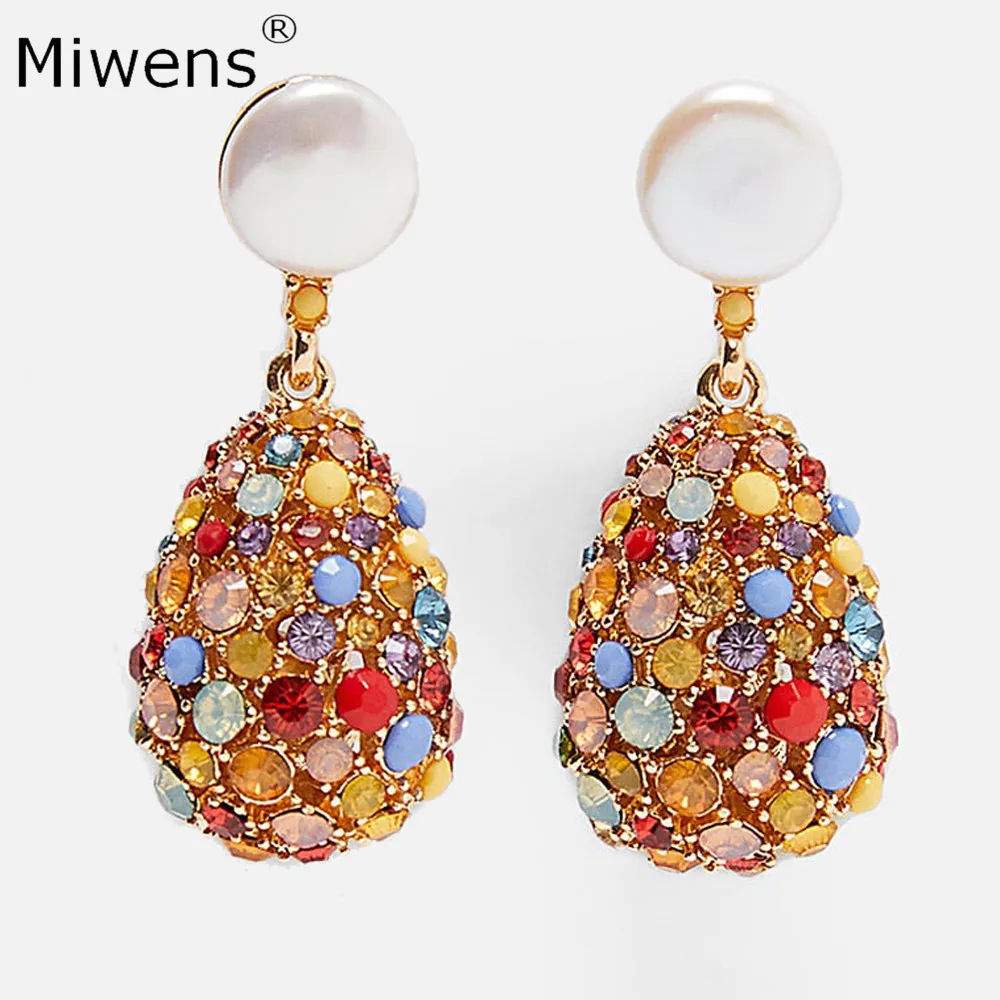 

Miwens ZA Trendy Style Drop Earring Women Pendent Charm Joya Pendientes Statement Wedding Gifts Multicolor Earrings Jewelry