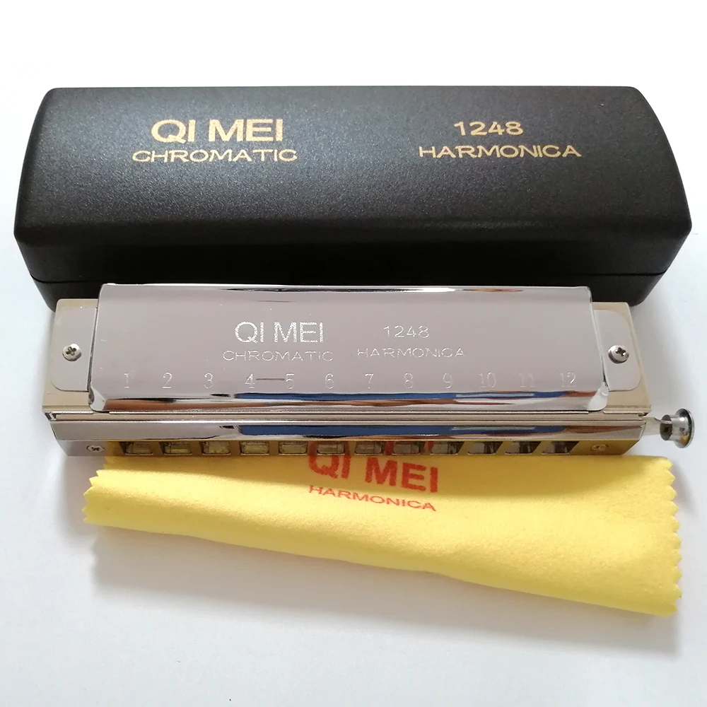 Qimei 12 отверстий Хроматическая Губная гармошка инструменты для рта